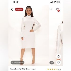Laura sweater midi dress- white size M